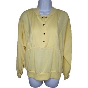 Yellow JUMP USA 80s Sweatshirt Faux Tank Top Vintage Large Womens